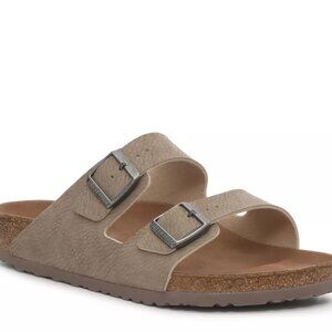 NWOB Birkenstock Men's Arizona Vegan Slide Sandals Desert Dust Taupe 13